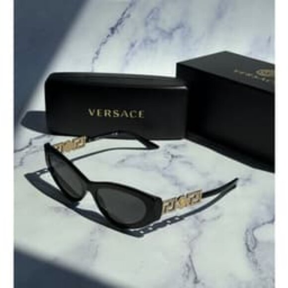 Versace VE4470B Strass Black Cat Eye Sunglasses